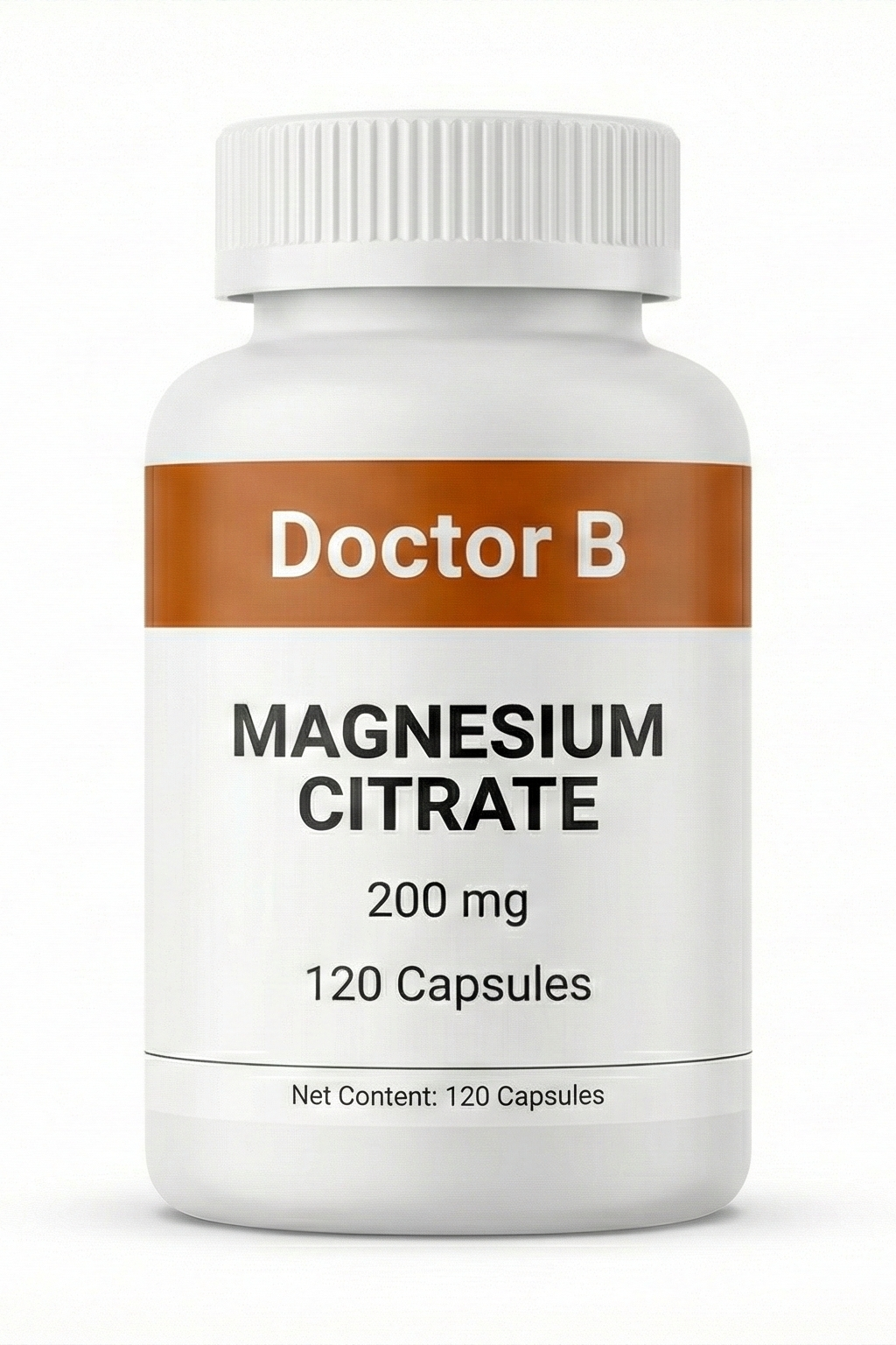 Bottle of Doctor B Magnesium Citrate on a white background