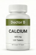 Bottle of Doctor B Calcium supplement on a white background