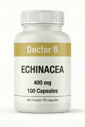 Bottle of Doctor B Echinacea capsules on a white background
