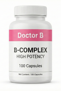 B-complex supplement bottle labeled 'Doctor B' on a white background