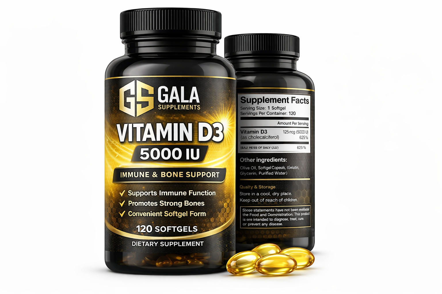 Vitamin D3 5000 IU Softgel 120 Capsules